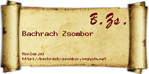 Bachrach Zsombor névjegykártya